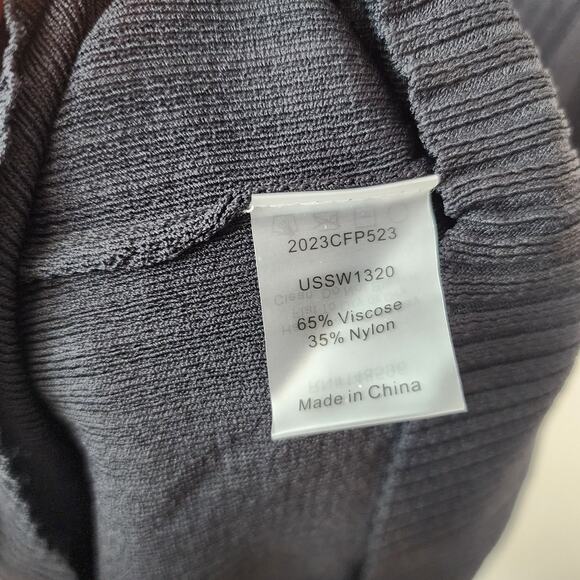 Universal Standard Twist Knit Ribbed Dress Black LARGE Stretch - Picture 7 of 7